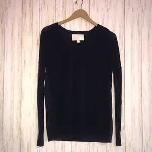 Brochu Walker Black Silk Long Sleeve Top
